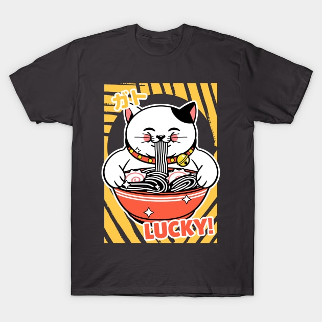 Lucky Cat Ramen T-Shirt by Space Cadet Tees